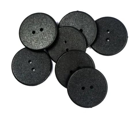 Black PVC RFID disc tags with button holes
